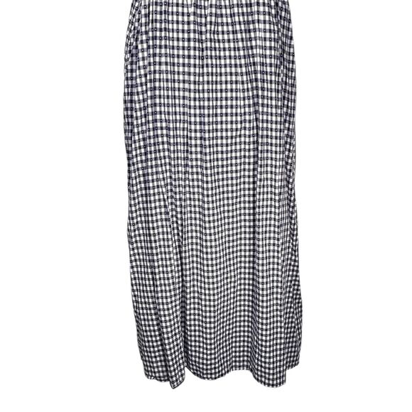 ModCloth Women’s 2X Navy Check Maxi Dress Cotton Button Front Sleeveless Casual - Picture 8 of 9